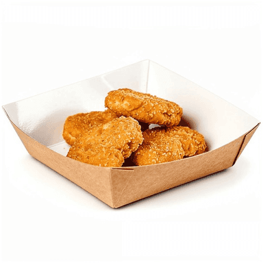 Упаковка бумажная для гамбургера, фри, чиабатты 550 мл 139*139*42 мм ECO Tray "Pure Kraft"