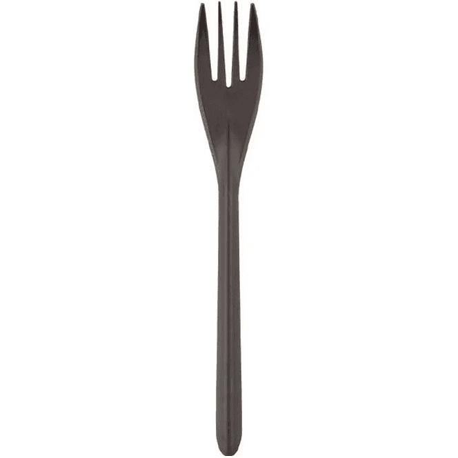 Вилка одноразовая пластиковая столовая 173 мм ЧЕРНАЯ матовая