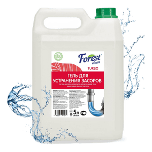 Средство для очистки труб/устранения засоров 5 л "FOREST clean" ТУРБО, канистра ЕВРО