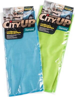 Тряпка/салфетка "City Up" 35*40 из микрофибры для стекла даймонд