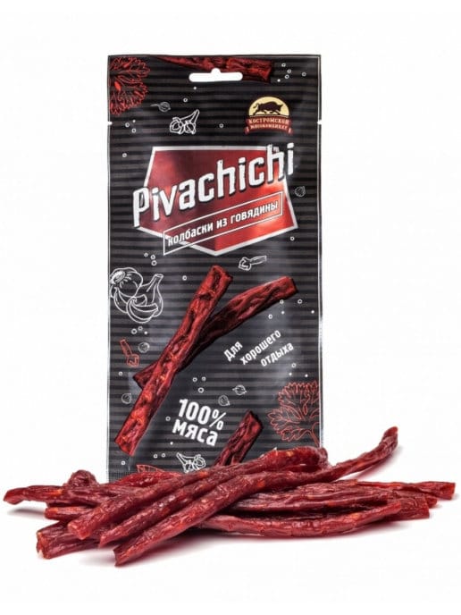 Колбаски мясные "Pivachihi" из говядины 60 гр /КМК Колбаски мясные "Pivachihi" из говядины 60 гр /КМК