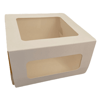 Упаковка бумажная для десертов 220*220*100 мм CAKE WINDOW WHITE ForGenica Упаковка бумажная для десертов 220*220*100 мм CAKE WINDOW WHITE ForGenica