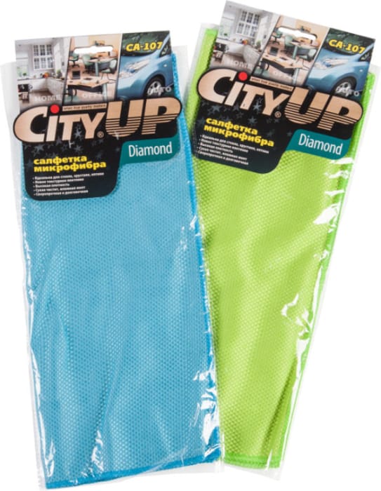 Тряпка/салфетка "City Up" 35*40 из микрофибры для стекла даймонд Тряпка/салфетка "City Up" 35*40 из микрофибры для стекла даймонд
