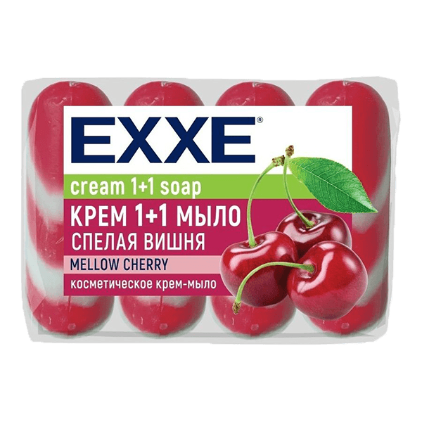Косметическое мыло 75 гр "EXXE" полосатое ЭКОПАК (4 шт.упак), Красное, Спелая вишня Косметическое мыло 75 гр "EXXE" полосатое ЭКОПАК (4 шт.упак), Красное, Спелая вишня