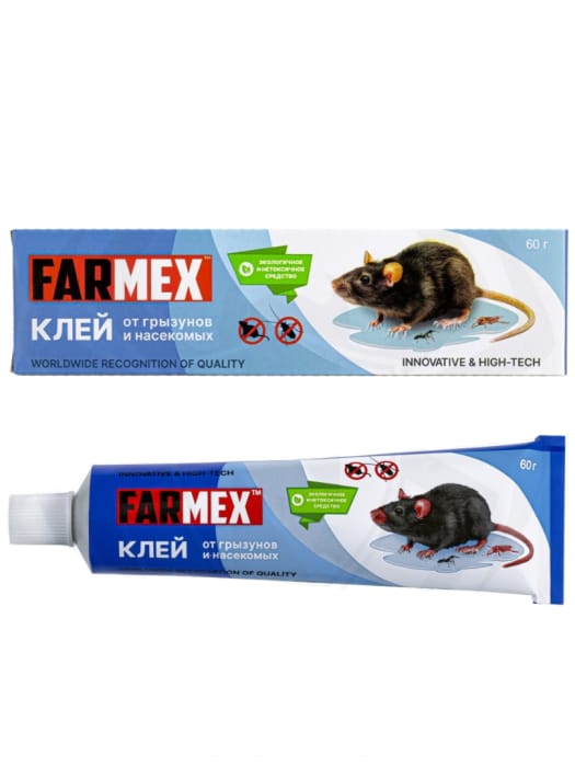 Клей от грызунов и насекомых "FARMEX" 60гр Клей от грызунов и насекомых "FARMEX" 60гр
