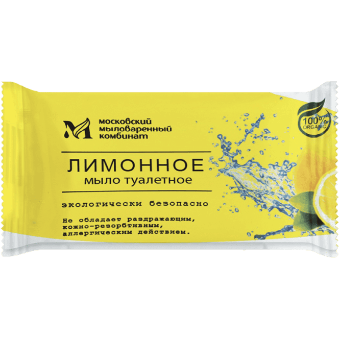 Мыло кусковое 100 гр туалетное "Лимонное" в цвет. оберт. флоупак марки Ординарное ММК Мыло кусковое 100 гр туалетное "Лимонное" в цвет. оберт. флоупак марки Ординарное ММК